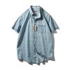 Foreign Trade Export To Domestic Sales American Vintage Pure Cotton Denim Shirts Men's Short Sleeve Summer Thin Men's Casual Shirt