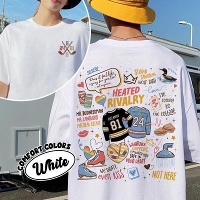 2026 Heated Rivalry Romance Shirt Comfort Colors Hollanov Couple Romance Book Tshirt Couple Shirtsnew Womens Tshirt