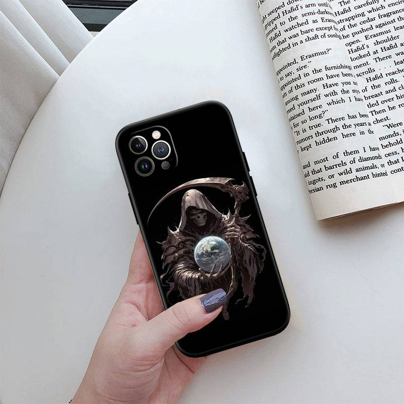 JO60 Grim Reaper Skull Phone Case for Samsung A35 A25 A24 A15 A05S A05 M55 M35 M15 A06 A16 A02 A12 A13 A10 A20 A30 A22 A31 A32 A33 A41 A42 A50