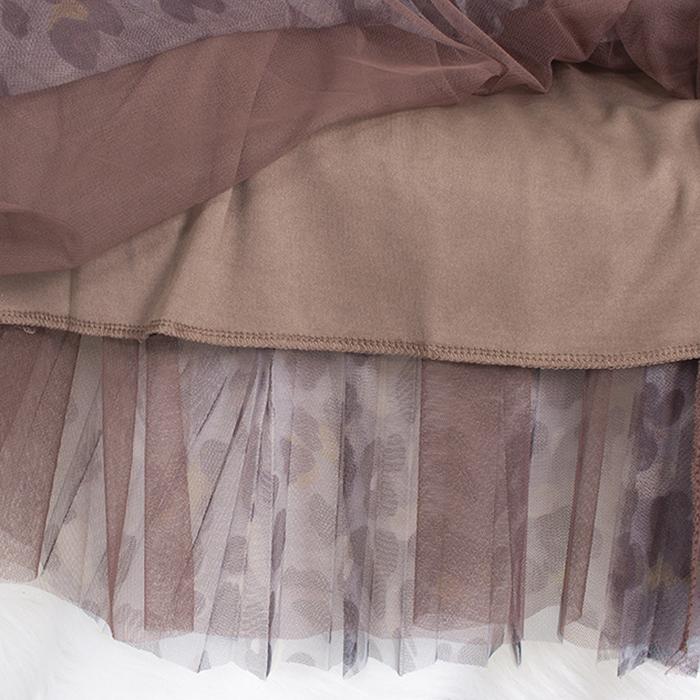 Women Spring Fall High Waist All Match Gradient Color Peacock Printed Mesh A Line Skirt