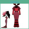 Atemberaubendes Hell's Inn Cosplay-Kleid für Damen Rosafarbener Dämonenlord Langes Kleid Perfekt für Halloween Bühnenauftritte