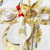 10pcs Metallic Glitter Foil Mesh Gold Placemats Disposable Table Mats  Birthday Party