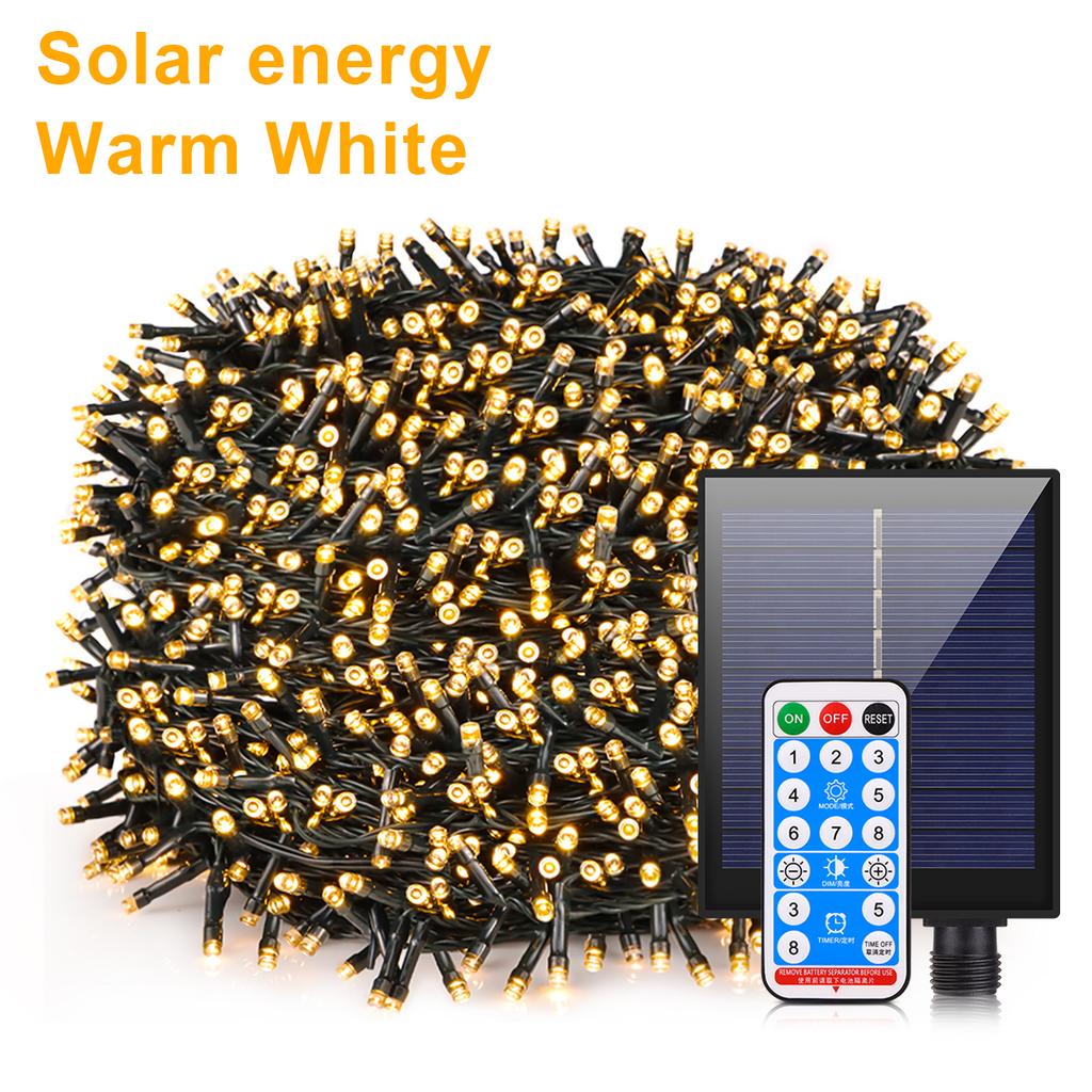 100M 1000LEDs Outdoor Solar String Fairy Light Waterproof Garland Festoon For Xmas Holiday Party Home Decoration 50/30/20/10M