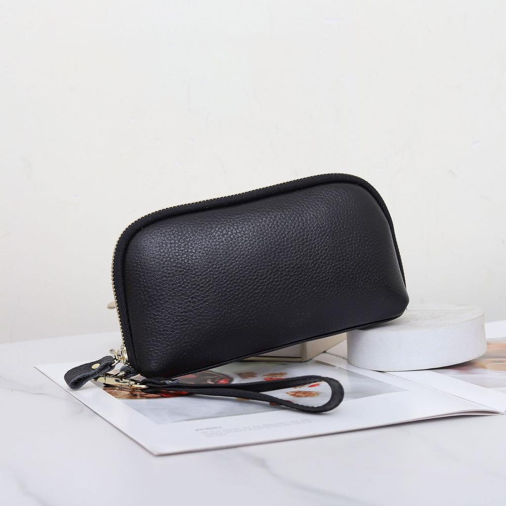 The First Layer Of Cowhide Women'S Wallet, The Mobile Phone Is Practical And Convenient To Hold, There Are Many Compartments, Simple And Fashionable