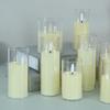 LED Flickering Flameless Candle Glass Ornament for Romantic Home or Christmas Parties