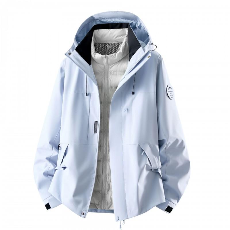 Men Women Winter Waterproof Windproof Hiking Jacket With Removable Down Liner Outdoor Camping Trekking Travel