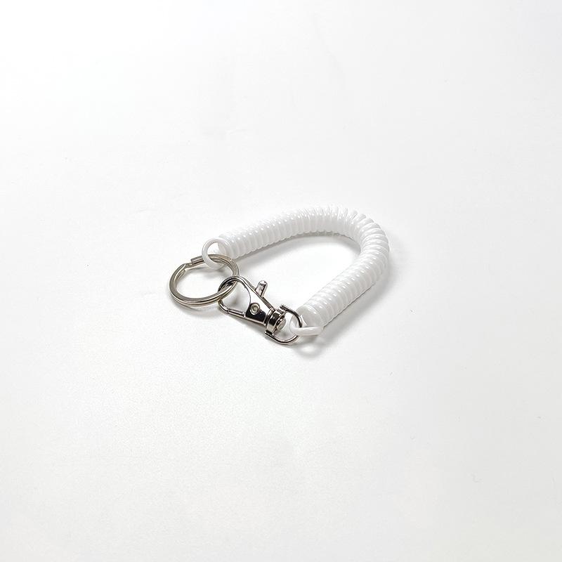 Colorful Retractable Plastic Spring Rope Keychain - Portable Anti-Lost Keyring