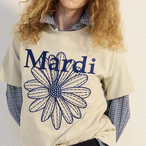 

Mardi Mercredi Flowermardi Needlework T-Shirt Light Beige Blue (One Size) LIGHTBEIGE BLUE