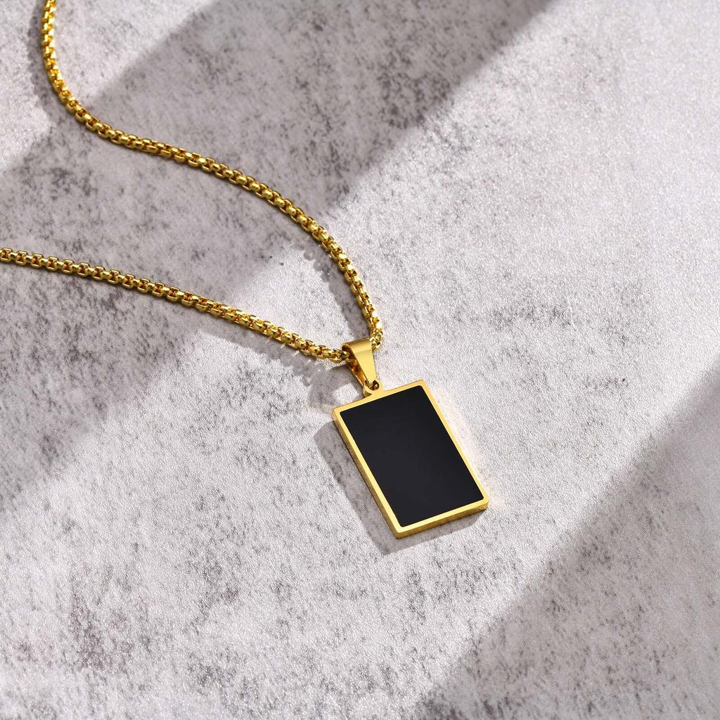Vnox Piccoli Ciondoli Medagliette Militari Collane per Uomo Ragazzi, Acciaio Inossidabile Colore Nero Argento Medaglietta Militare con Catena a Scatola Regalo per Lui