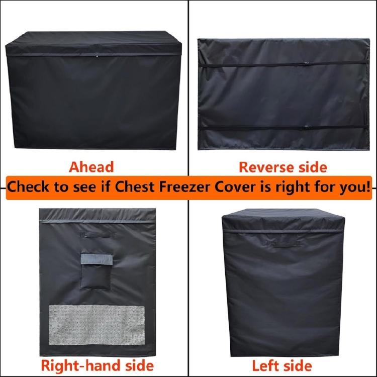 Dustproof Freezer Cover for 14-16 Cubic Feet Chest Freezer Waterproof Ventilation Design Outdoor Protective Cover