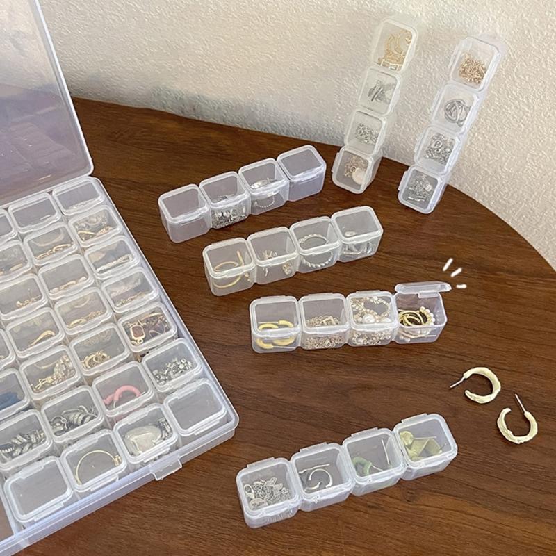 Stylish Jewelry Organiser with Compartment Transparent Case Plastic Storage Box For Earrings Necklaces Accessories