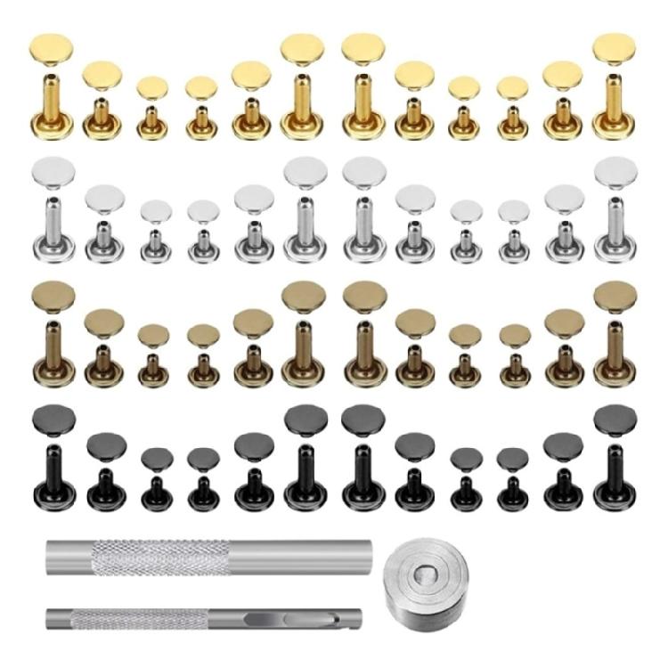 480 Sets Metal Rivets Double Caps with Rivet Pliers Hole Pliers LeatherRivets 12 mm 8 mm 6 mm Rivets for Leather Working
