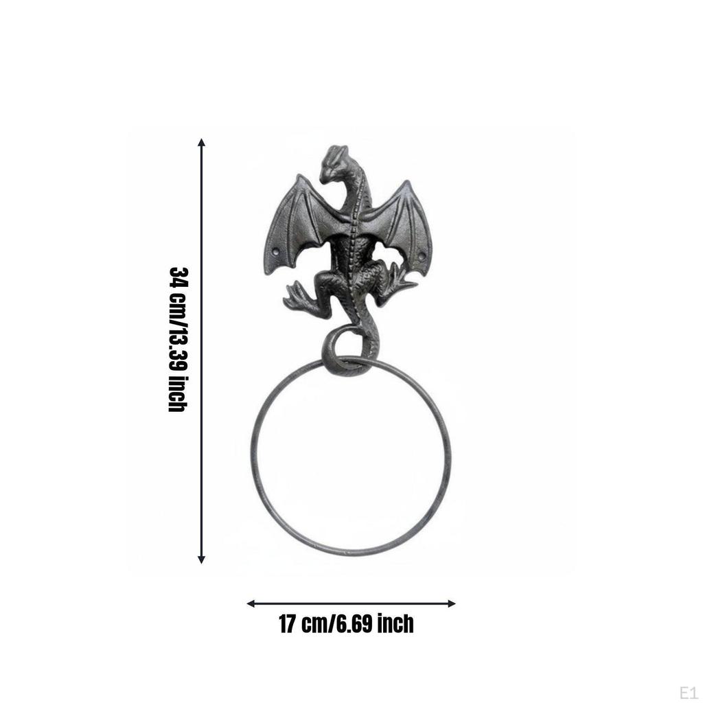 Cast Metal Dragon Figure Towel Loop Decorative Gothic Design Holder Washroom Hardware for