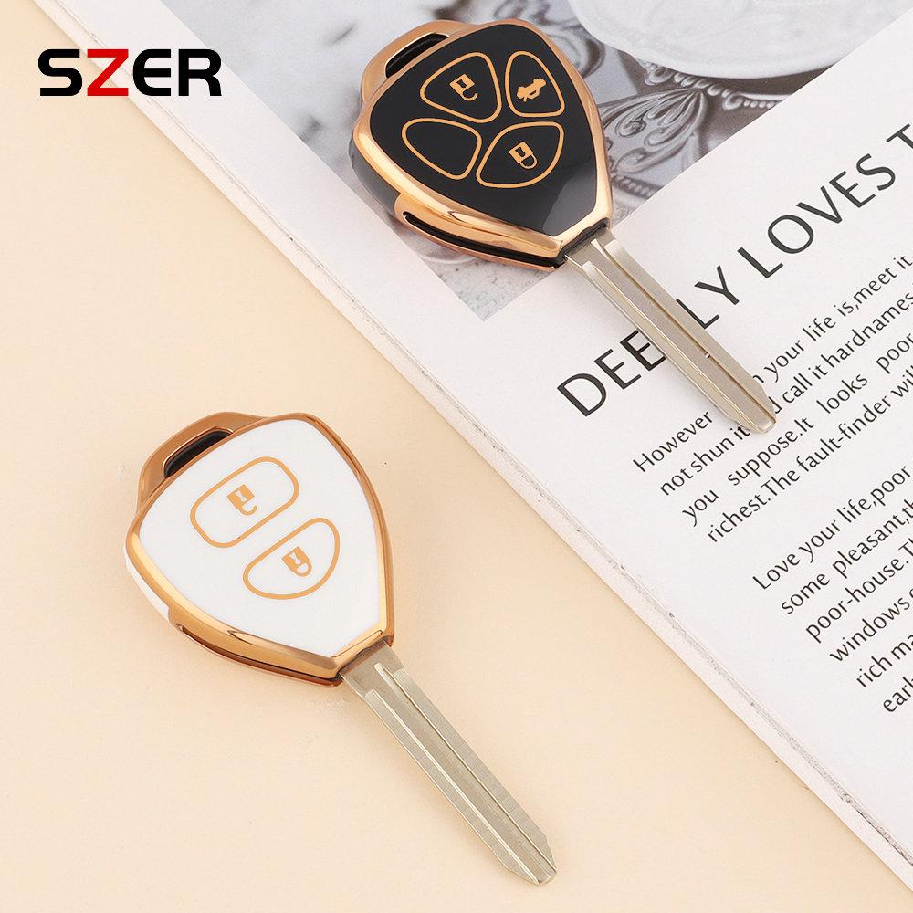 Fashion Tpu Car Key Case Cover Shell Fob For Toyota Corolla Camry Reiz Rav4 Crown Avalon Venza Matrix Yaris 4Runner Blank Bag