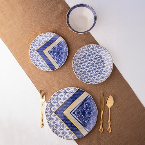 

Oms 11106 Azul Столовый сервиз из 24 предметов, позолоченный, фарфор, на 6 персон