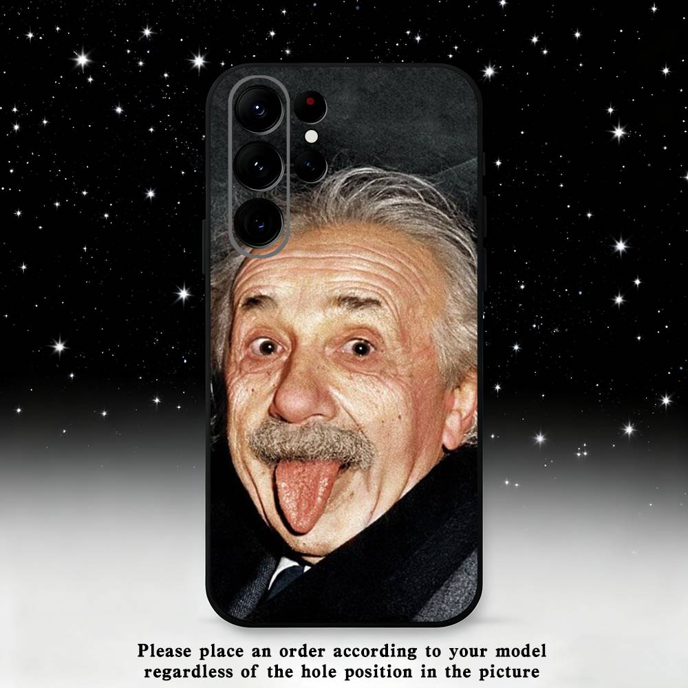 A-Albert E-Einstein Phone Case For Samsung S25,S24 Ultra,S20,S30 plus,S22 plus,S23,S30 Ultra 5G Silicone Black Shell