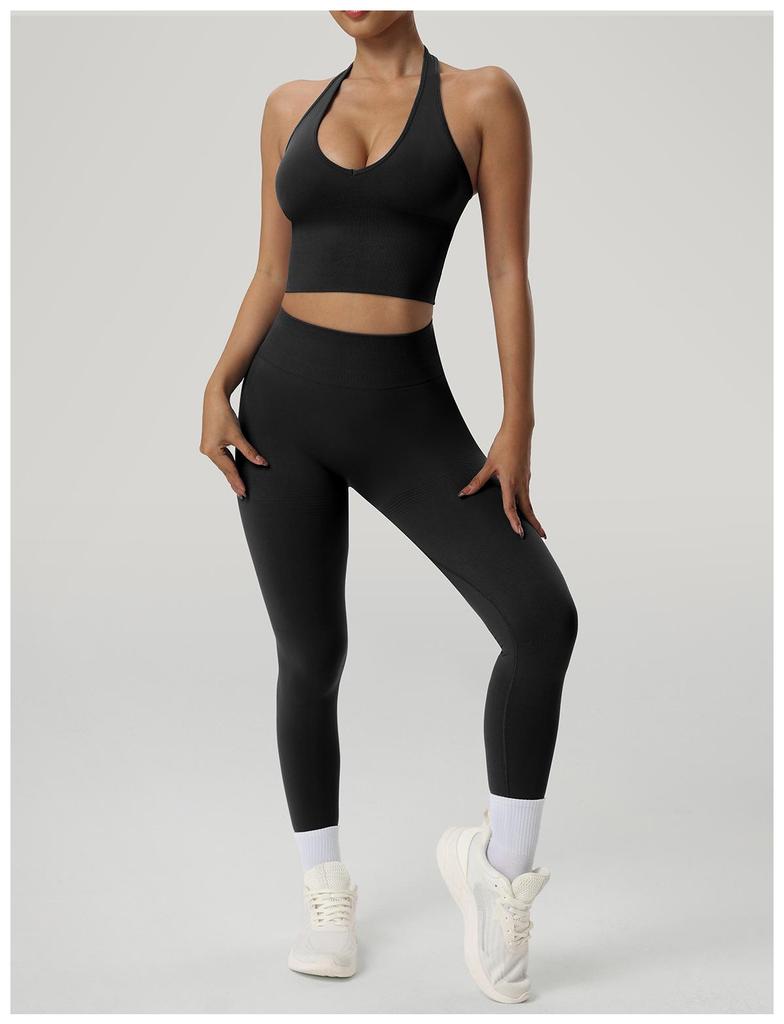 Women's High-Impact Seamless Halter Neck Sports Bra