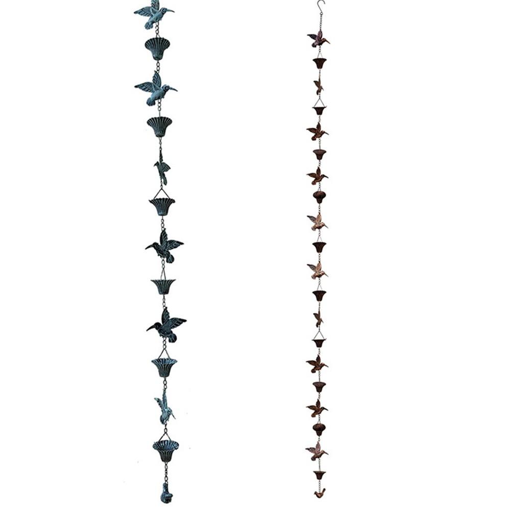 Metal Rain Chain For Outdoor 8 5ft for Eaves and Garden Water Drainage