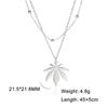 Cazador Dog Cat Four Leaf Clover Pendant Necklace for Women Stainless Steel Compass Angel Choker Double Chain Neck Jewelry 2026