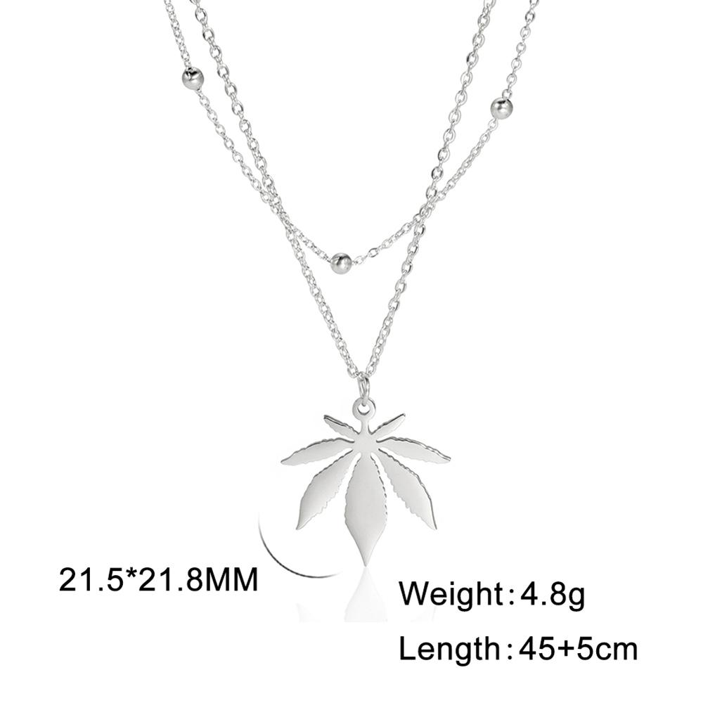 Cazador Dog Cat Four Leaf Clover Pendant Necklace for Women Stainless Steel Compass Angel Choker Double Chain Neck Jewelry 2026