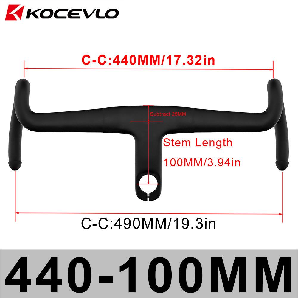 

KOCEVLO K05 Full Carbon Gravel One-Piece Integrated Drop Bar with Internal Routing and Spacers Integrated Road Handlebar K05