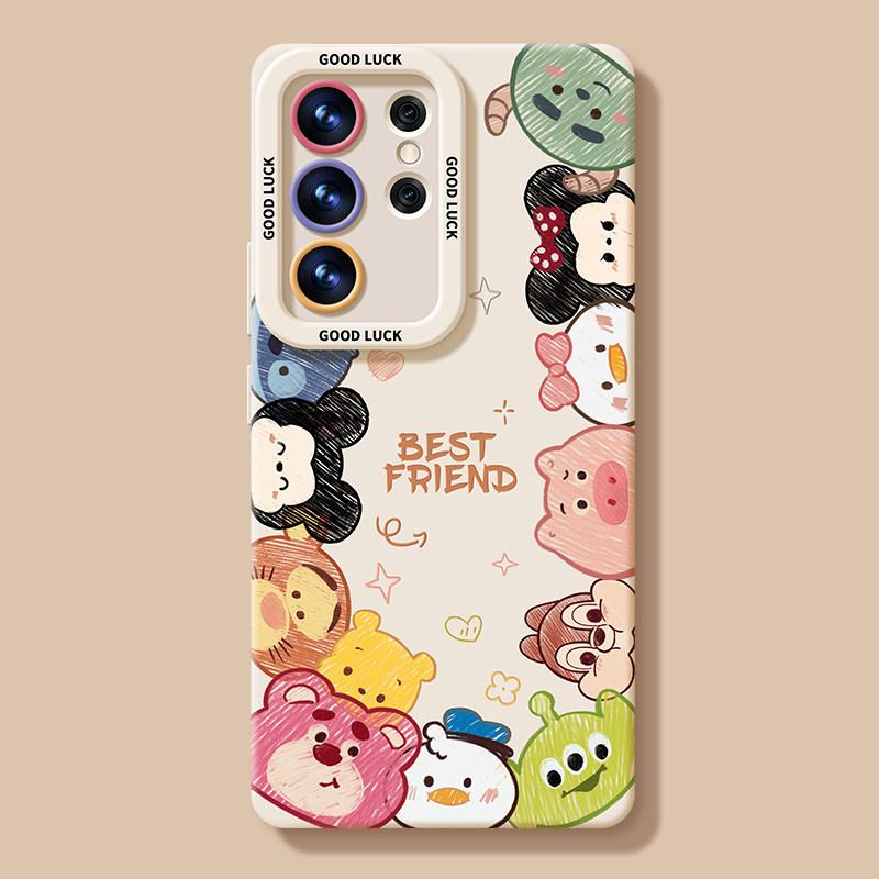 Cartoon avatar mobile phone case with hanging chain, suitable for Samsung S26ultra silicone S25/S24 + cute S23/22 sets