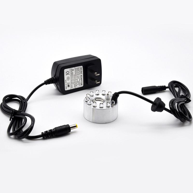 12LEDs Ultrasonic Mist Maker Fogger Water Fountain Pond Atomizer Air Humidifier