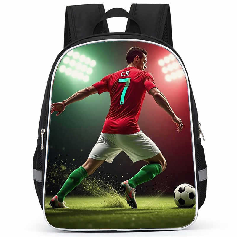 Cr7 Rucksack Hochauflösender Druck Große Kapazität Multifunktion Reißverschluss Oxford Rückenschutz Leichter Rucksack