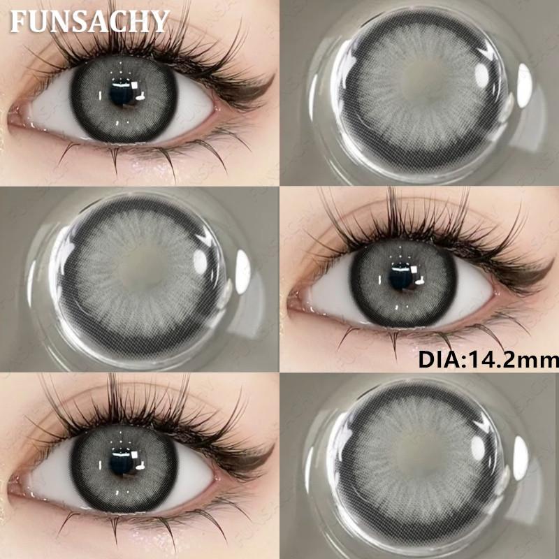 FUNSACHY Nové Módní Kontaktní Čočky 14.2mm Barevné Oční Kontaktní Čočky Modré Přírodní Čočky Šedé Zorničky Oční Make-up Kosmetika Roční