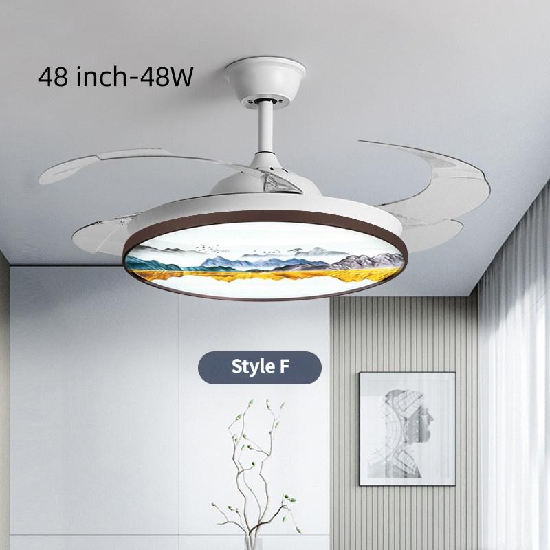 36W/48W Bedroom Invisible Silent Fan Light Simple Ceiling Fan Lamps With Remote Control Household Intelligent Integrated Ceiling Fan With Light