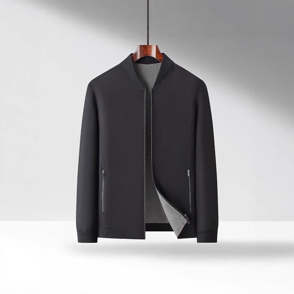 Double-sided Baseball Collar Business Casual Jacket for Men and Middle-aged Men Spring Jacket Daddy Dress One and Two Tops