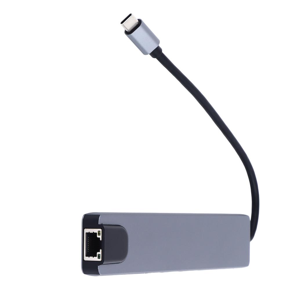 Type C Hub 8 Ports High Speed 4K UHD RJ45 Port Zinc Alloy Plug and Play Type C Docking Station for PC Laptop Phone