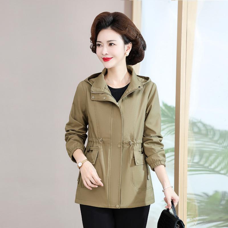 Women's Hooded Loose Jacket for Middle-aged and Elderly - Spring & Autumn 2026 Collection