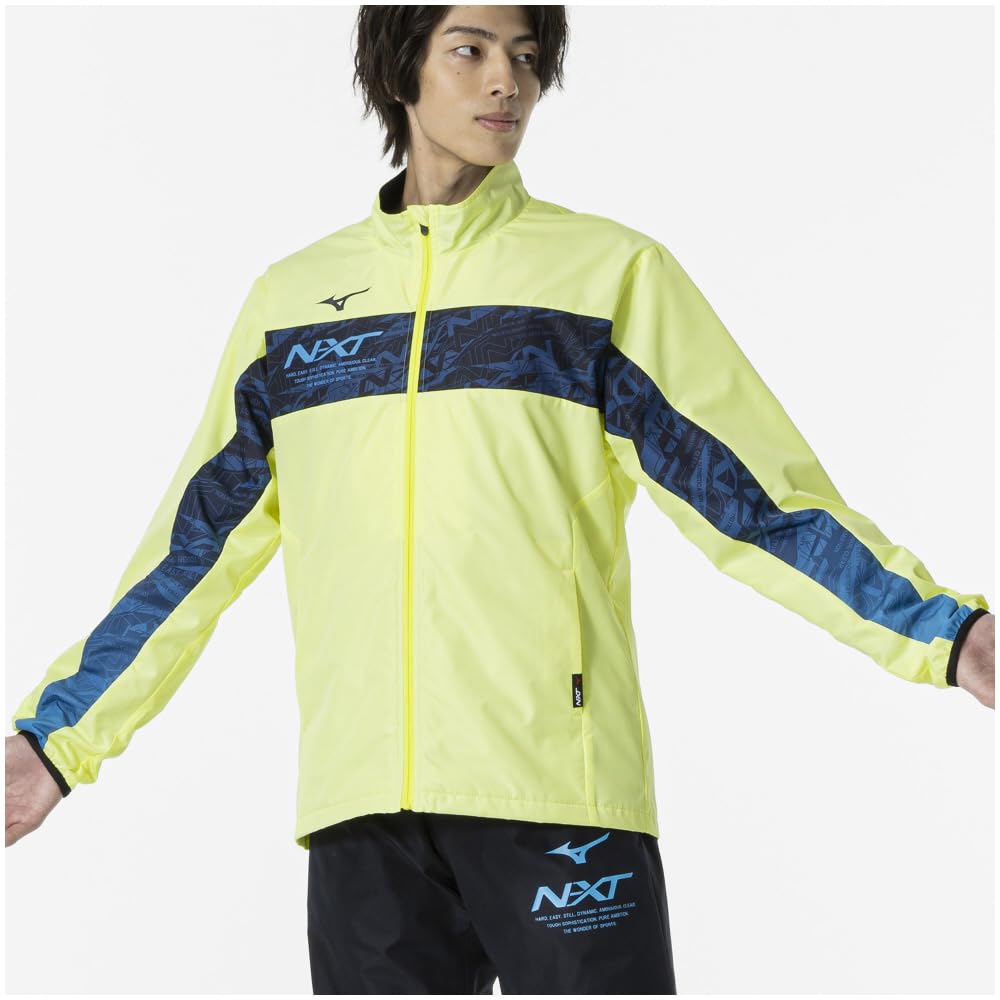 Mizuno Breath Thermo Warmer Luminary Size 2XL N-XT Jacket, Moisture-Wicking, Heat-Generating, Water-Repellent, 32JEA740, Green,