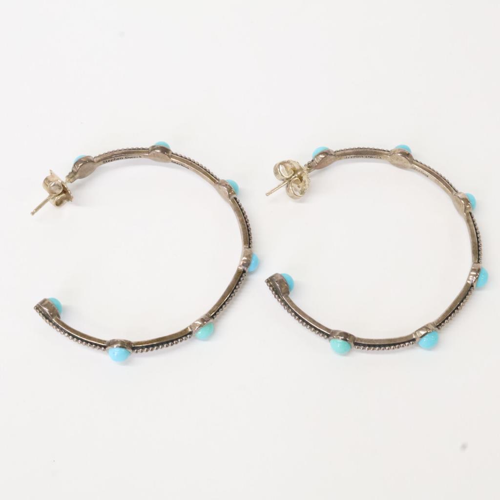 STEPHEN DWECK Sterling turquoise hoops earring Silver / BlueUsed