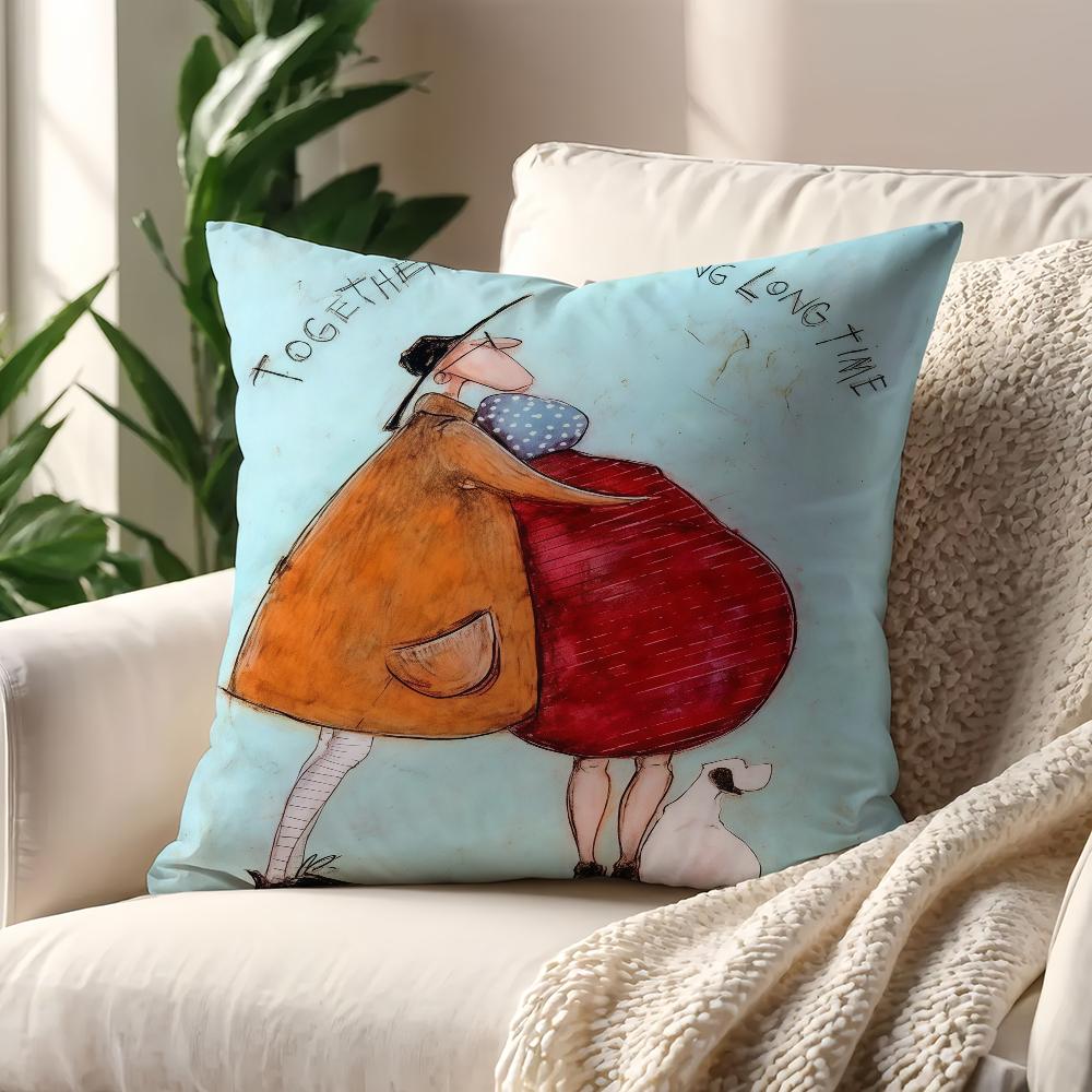 SSam TToft Copricuscino Artistico Per Cuscino Stampa Decorazione Divano Casa Auto Stanza Caffetteria Ufficio Semplicità Nordica