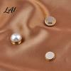 Multi Purpose Clothing Magnet 2Pcs Faux Pearl Magnetic Clothes Button Fake Cat Eye Stone Brooch Women Safety Button for Shirts Scarf Shawl,