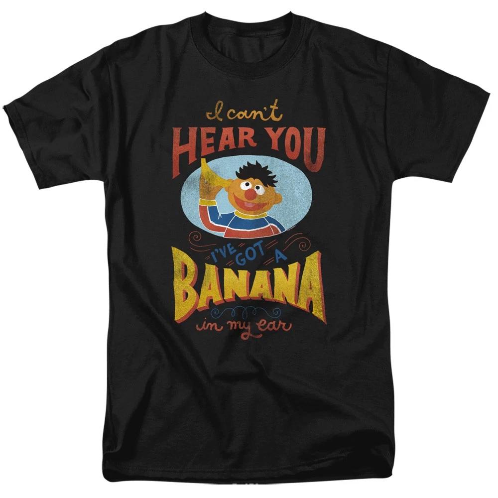 Sesame Street - Ernie Banana In My Ear - Unisex Children s T-shirt - Black 130