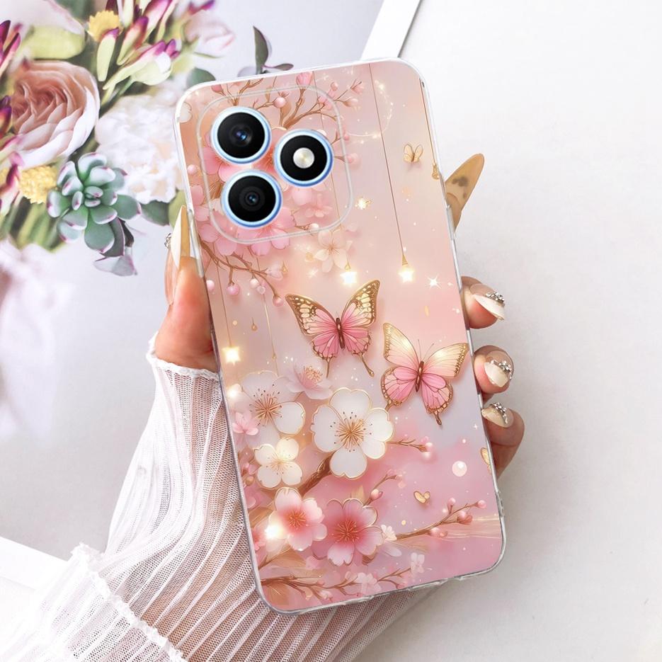 For Honor X8d 4G Case Cute Love Heart Painted Cover Soft Silicone Slim Phone Case For Honor X8d X 8d HonorX8d 4G Back Cover Bags
