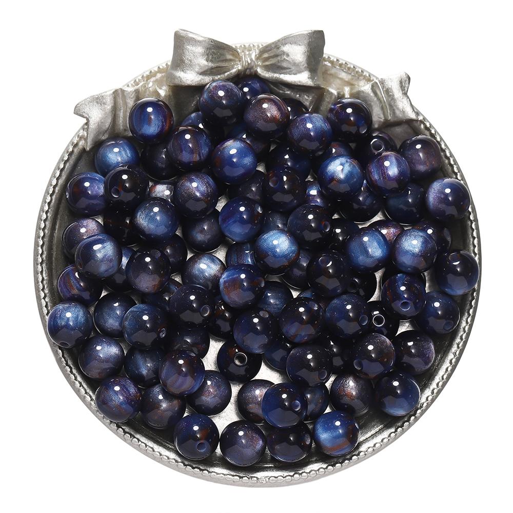 20-50pcs/lot Dark Color Mitation Cat Eye Round Resin Beads Bracelet Spacer Beads For DIY Charm Crafts Jewelry Making Findings
