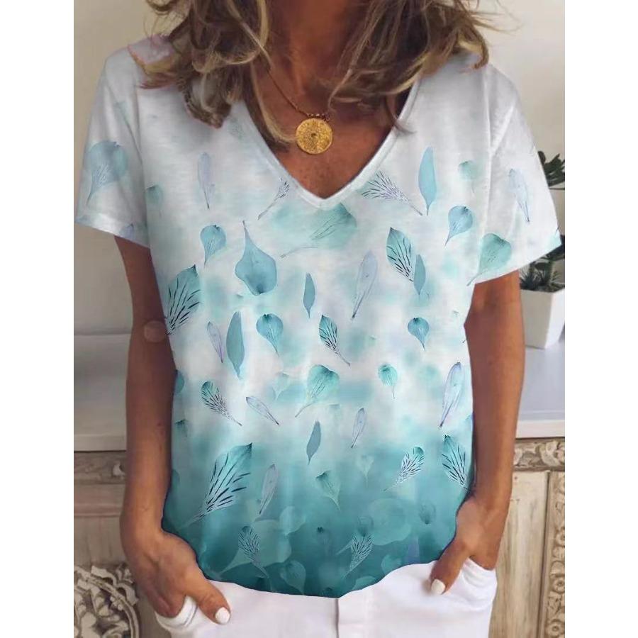 

Футболка с 3D-принтом на цветочную тематику, V-образный вырез, 3D, женские футболки с короткими рукавами, топ 5XL