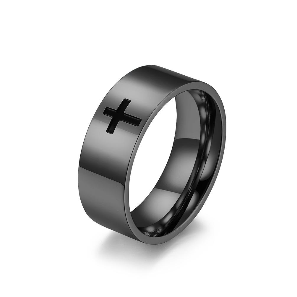 2026 Jewelry Simple Cross Ring, Black Cross Couple Ring