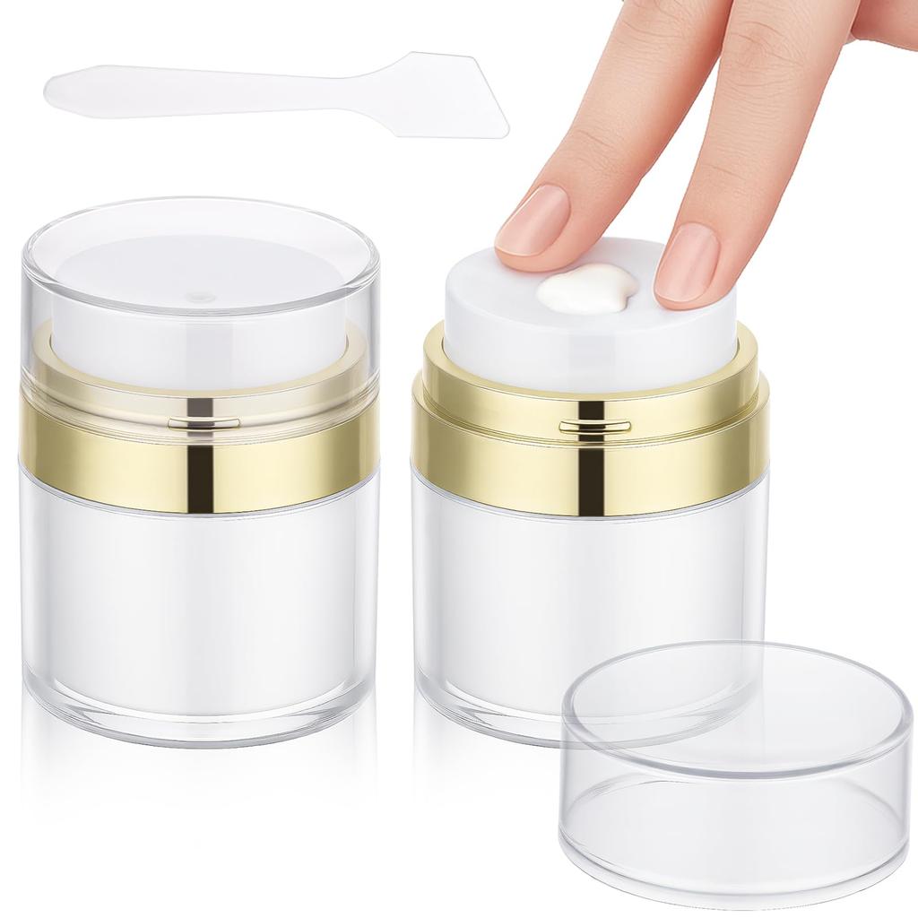 Segbeauty Airless Press Bottle for Set of Vacuum Airless Press Portable Travel Refillable Cream Travel Cream, 50ml, 2, Bottle, Container, Bottle,