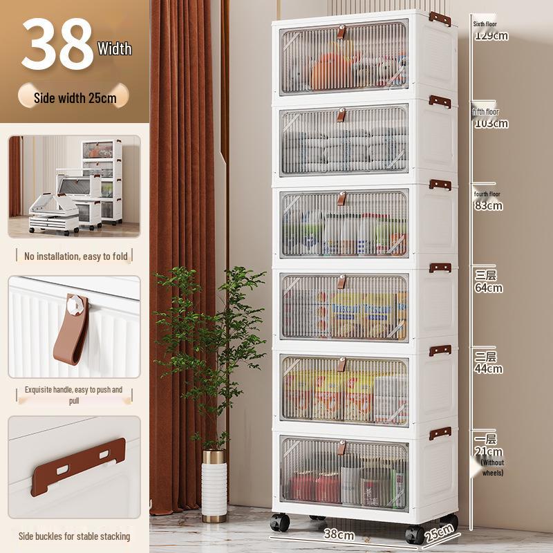 Freestanding Multi-layer Storage Cabinet with Flip-top for Kitchen, Living Room, or Toys