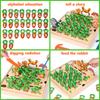 Children Pulling Carrot Language Learning Toys Montessori Game Wooden Box Farm Harvest Radishes Alphabet Early Educational Toys