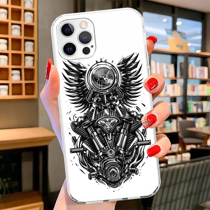 Motorcycle Gear Cover Phone Case For iPhone 16 17 Air 15 14 Pro Max 16E Phone Case 13 Mini 12 11 7 SE 8 Print Pattern Fit Cases