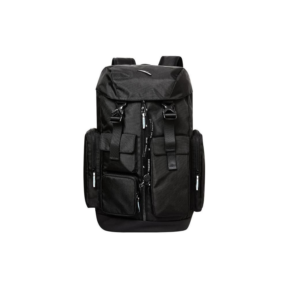 Anta Basketball Series Large Capacity Drawstring Closure PU Backpack Unisex Backpack Black 192241152-1 Black