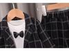 British-Style Kids' Suit: Spring/Autumn Blazer, Tie & Pants Set