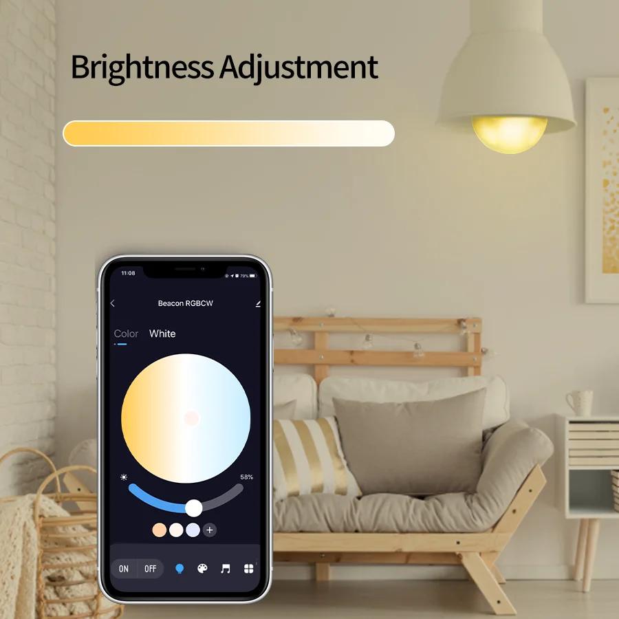 AC85-265V 15W E27 Bluetooth Smart LED Bulb Tuya Smart Life App Remote Control Color Changing Timing Function Dimmable Room Decor