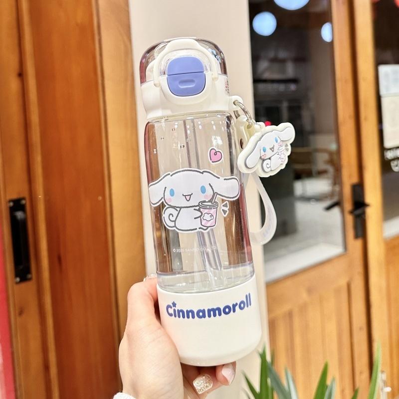420Ml Genuine Sanrio Transparent Cup Cartoon Kuromi Cinnamoroll Melody Tritan Safe Matrial Water Drink Bottle Gifts For Girls